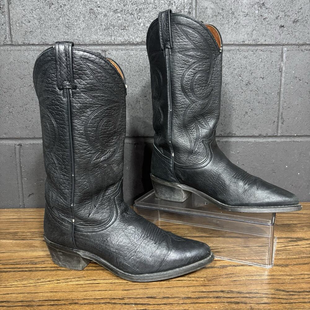 Vintage Acme Dingo Black Leather Cowboy Western Boots USA Made Women’s 7.5